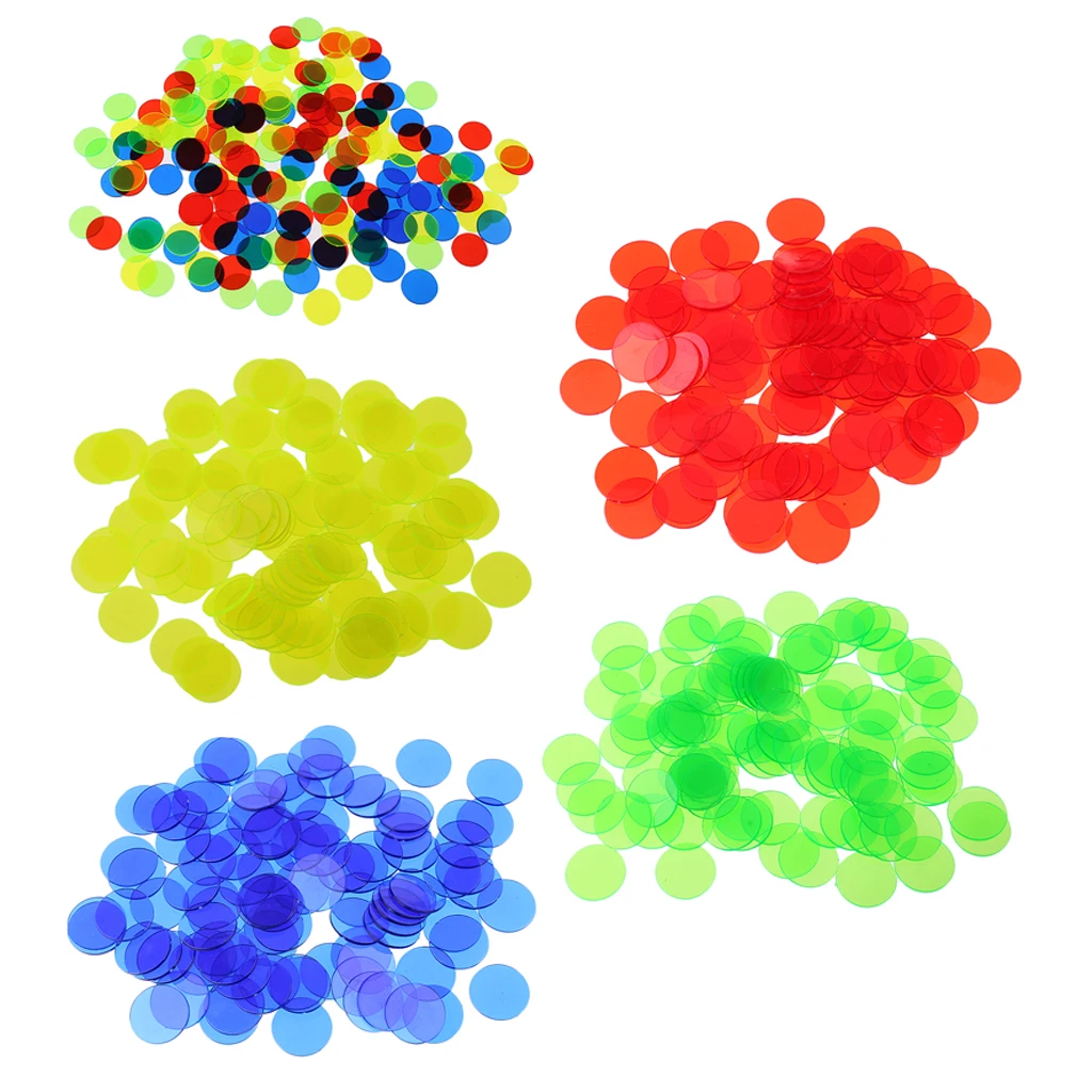 100pcs Bingo Game Accessories Chips Transparent Color Counter Plastic Markers 100pcs Bingo Game Accessories Chips Transparent Color Counter Plastic Markers