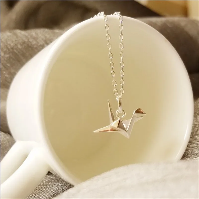 Jewelry, Silvertone Paper Airplane Necklace