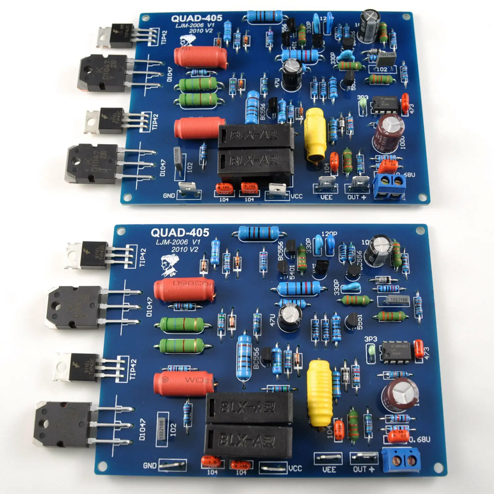2 шт. QUAD405 125W+ 125W усилитель мощности платы Hi-Fi Dual 2,0 канал