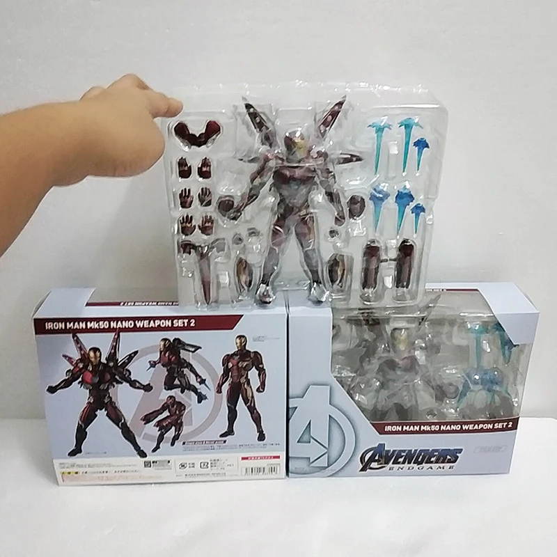 16 см SHF Marvel Мстители 4 эндигра Железный человек MK50 нано набор оружия 2 фигурки модель игрушки кукла для подарка