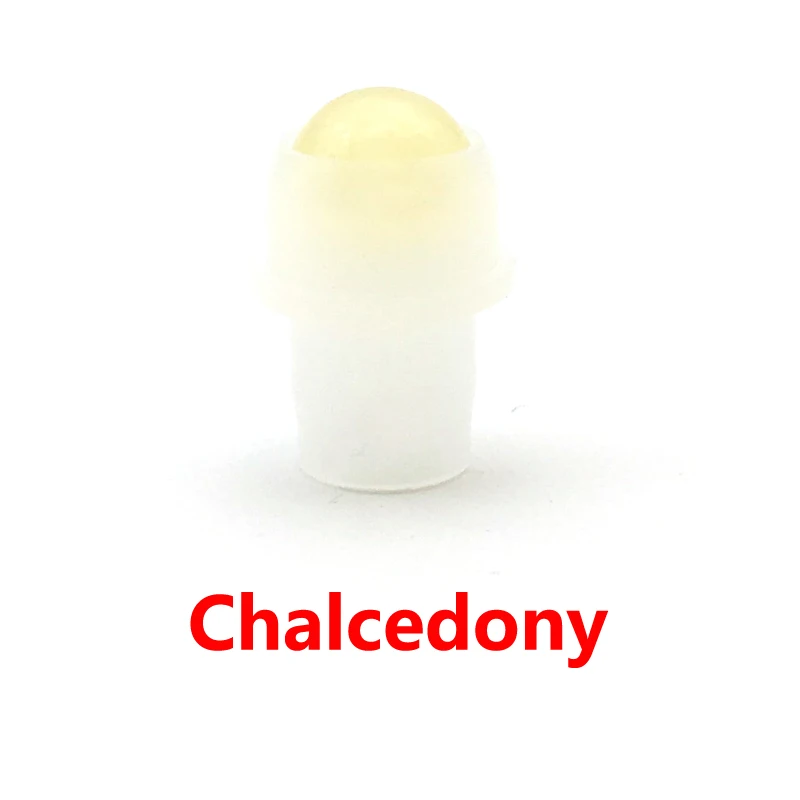 Chalcedony 10 шт. Натуральные полудрагоценные камни драгоценный камень ролик для 5 мл 10 мл толстые эфирные масла ролл на стеклянные бутылки - Цвет: Chalcedony