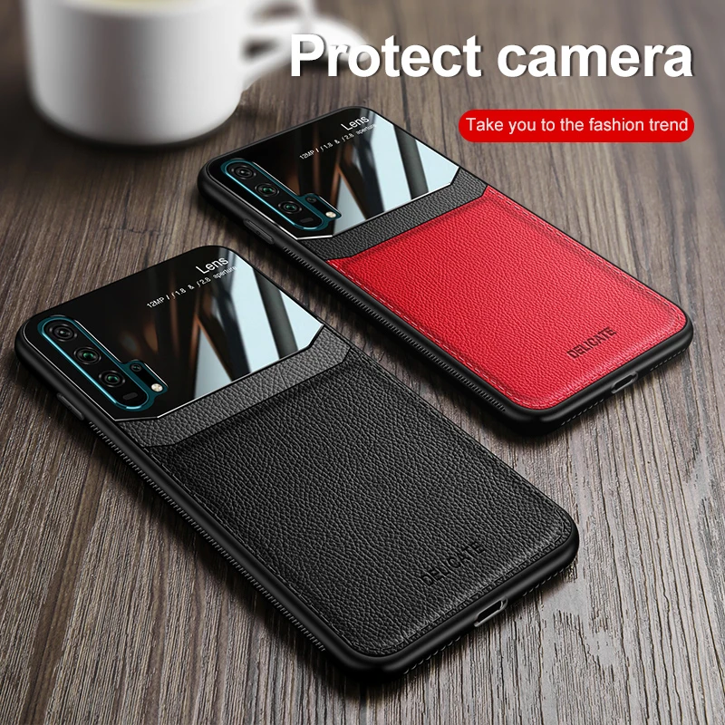 

Leather Phone Cases For Huawei Honor 20 Pro View20 10i Silicone Back Cover Protective Case On Honor 9 10 Lite 9X 8X View10 Shell