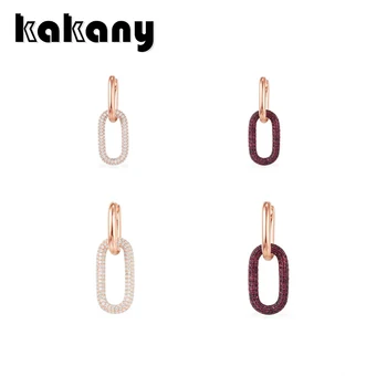 

Kakany Fashion Charm Charm High Quality 1:1 Copy Burgundy White Chain Link Mono Earrings Women's Luxury Jewelry Accessories