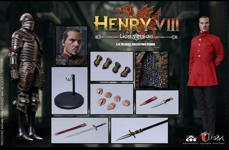 

in stock Scale 1/6 full set Alloy Diecast Empire Series SE045 Henry The Eighth Action Figure Colletible Toys