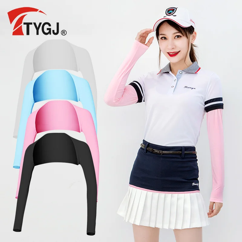 Women Golf Clothing Golf Arm Sleeve TTYGJ Golf Sun Protection Sleeve Ice Silk Sun Protection Shawl Women's Anti-UV Clothing 골프웨어 Korean Style Ladies Golf Wear