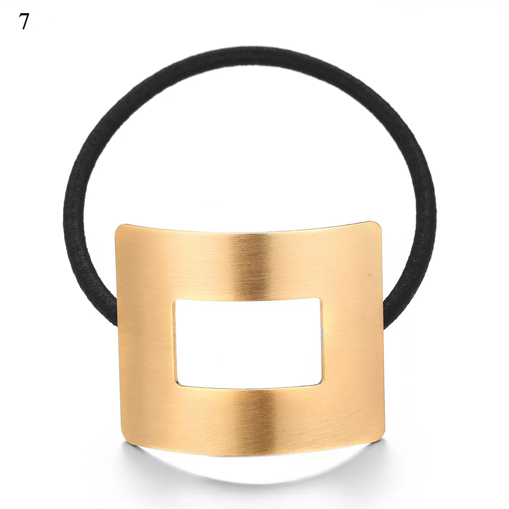 Креативные эластичные резинки для волос милые детские геометрические эластичная резинка для волос металлические волосы Золотое серебрянное кольцо головной убор Звезда Сердце горячий