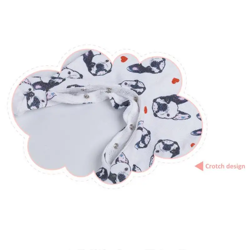 Одежда из хлопка для малышей Детская одежда с рисунком собаки из мультфильма с длинными рукавами детский комбинезон, комплект с шапочкой
