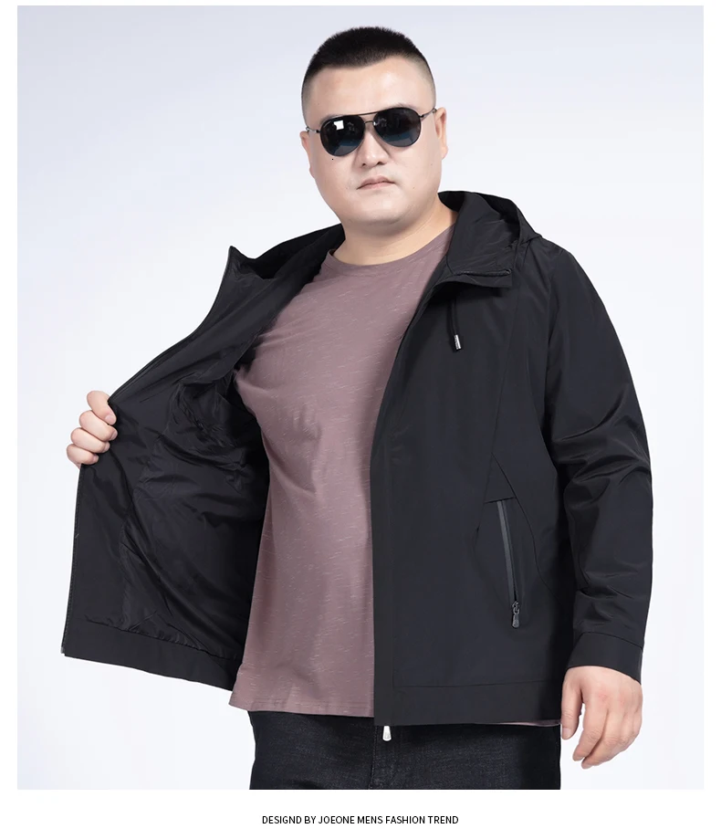 Большие размеры 10XL 8XL 6XL 5XL брендовая мужская куртка черная Повседневная однотонная Свободная куртка-бомбер с капюшоном Трендовое пальто в стиле хип-хоп Уличная одежда