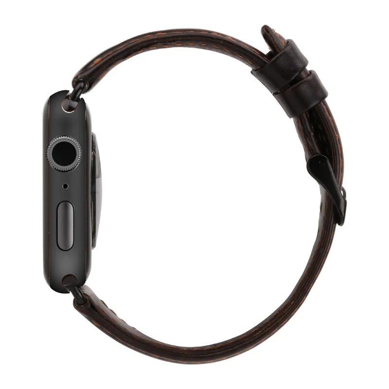 Из натуральной кожи петлевой ремень для apple watch группа 5 4 40 мм 44 мм, correa, ремешок для наручных часов iwatch, 42 мм, 38 мм, версия 3/2/1 браслет аксессуары
