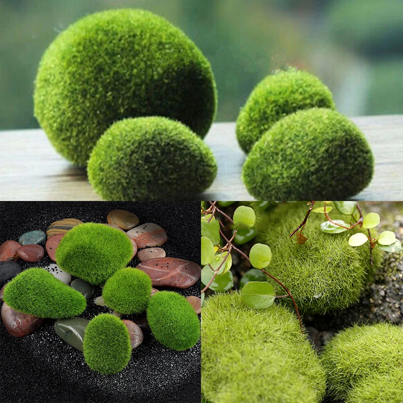 Marimo Moss Balls Artificial Grass Stones Turf Mini Fairy Garden Micro Terrarium