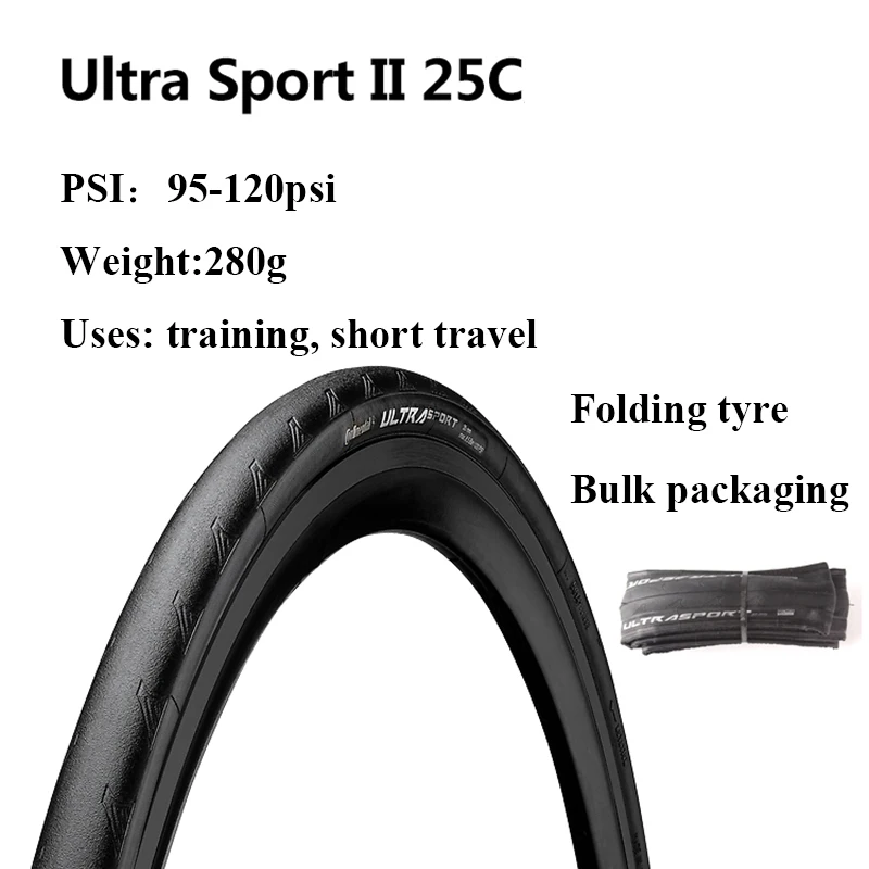 CONTlNENTAL ULTRA SPORT II Sport Racing 700*23/25C/28c шины для шоссейного велосипеда складные велосипедные шины GRAND Extra Sport Gator - Цвет: 25C Folding tyre