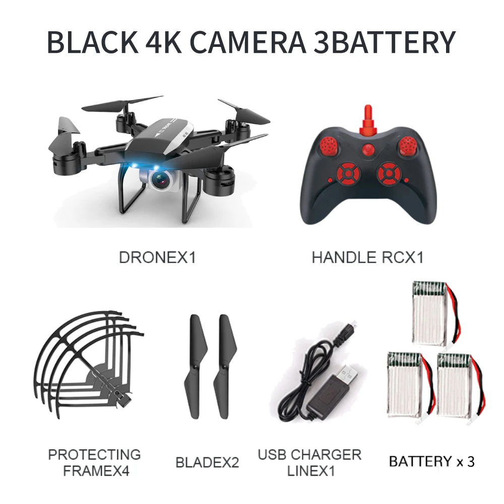 4K Black3B KY606D Дрон 4k HD камера 20 минут время полета Высокая удержание RC Квадрокоптер профессиональная аэрофотосъемка Дрон игрушка для детей - Цвет: 4K Black3B