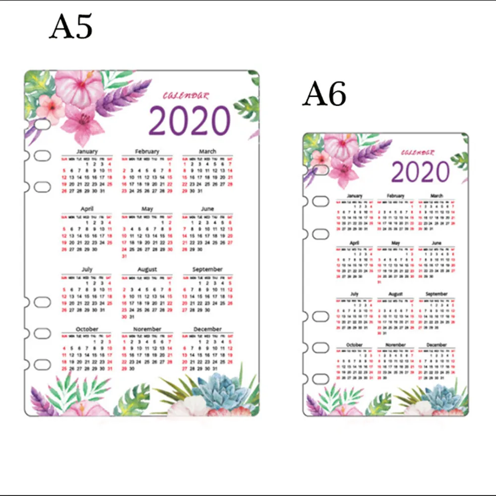 flower 2 шт разделители для тетрадей с календарем A5/A6 разделители для страниц с 6 отверстиями дневник индексные страницы свободные спиральные разделители планировщик индексные страницы - Цвет: flower