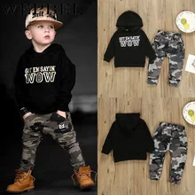 WEPBEL/комплекты одежды для малышей; Детский костюм; спортивные костюмы для мальчиков; Детские Брендовые спортивные костюмы; толстовки с капюшоном+ штаны; комплект из 2 предметов