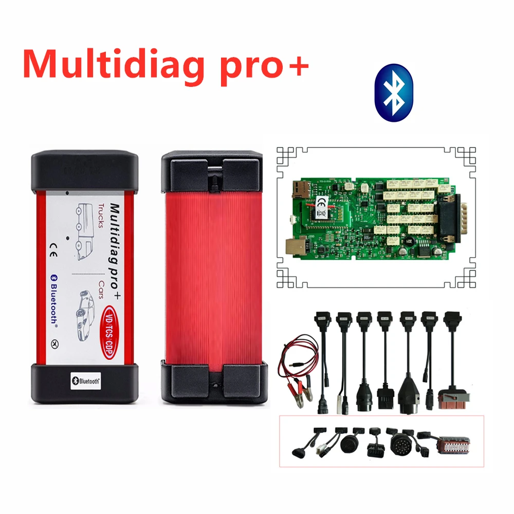 Качество A+++ зеленый одноплатный с эстакадой Multidiag pro+ bluetooth 2016R0 keygen obd диагностический инструмент+ 8pc автомобилей/грузовиков Кабели - Цвет: with bluetooth