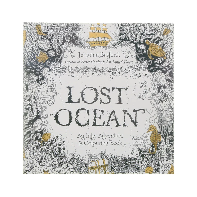 1 шт. 24 страницы Lost Ocean Inky Adventure книжка-раскраска для детей и взрослых снятие
