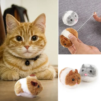 

Cat Mice Toy Automatic Forward Mouse Shaking Rat Toy Pet Plush Pull Ring Vibrating Toys 2 Colors Cat Mouse Playing Toy