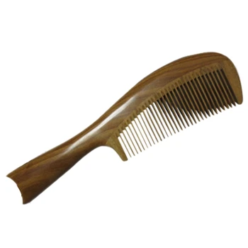 

20cm Thickening Handle Women's Sandalwood Fine Tooth Wooden Comb for Smooth Straight Hair with Massage Handles