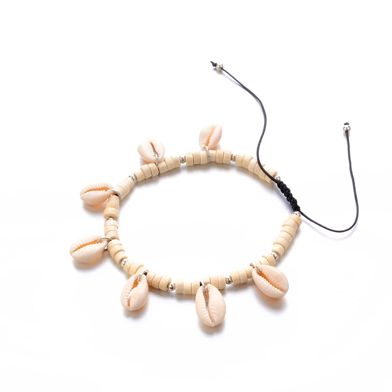 Модные бусы Seashell плетение лодыжки браслеты на босую ногу Boho Женщины браслет на ногу кисточкой ручной работы Ноги Лето Пляж ювелирные изделия мода