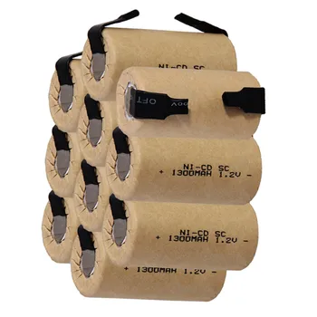 

True capacity! 10 pcs subc battery ni-cd SC battery rechargeable nicd battery power bank accumulator 1.2v batteria 1300 mah