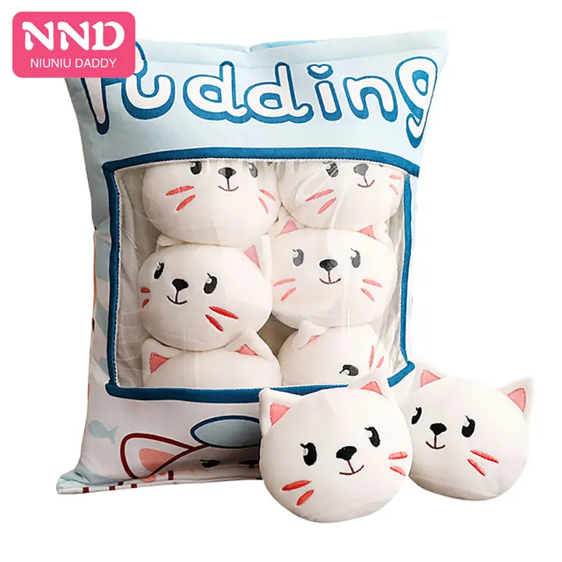 Niuniu папа еда плюшевые игрушки Моделирование 45*40 см закуска Подушка kawaii Сакура Кролик Плюшевые Творческие игрушки для детей/малышей - Цвет: cat