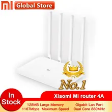 Роутер Xiao mi 4A Gigabit edition, 2,4 ГГц + 5 ГГц, Wi-Fi DDR3 с высоким коэффициентом усиления, 4 антенны, Управление приложениями, mi роутер 4A, Wi-Fi Повтор Xiao mi роу...(China)