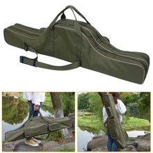 Двойной Слои мешок Рыболовной Удочки Спиннинг рыболовная Катушка полюс Шестерни Снасти Сумка Чехол переноска для рыбалки на карпа, чехол для хранения сумка песка