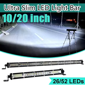 

10/20 inch Ultra-Thin LED Light Bar Combo Beam Spot Flood Beam Car SUV Off-Road