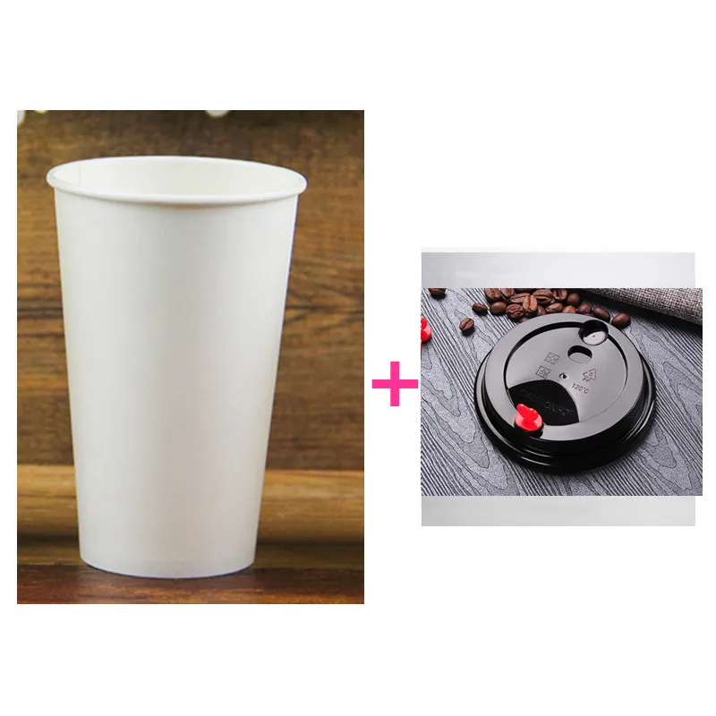500 шт чистый белый одноразовая кофейная чашка 400 мл 500 мл молочный чай холодный и горячий напиток Бумажный стакан для сока takeawy упаковка кружки с крышками