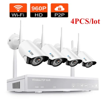 

960P NVR 4PCS Outdoor IP Camera Wireless Security CCTV System IR-Cut Video Surveillance CCTV Kit E-mail Alert IP Pro NVR Set