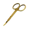 1PC Gold Eyebrow Scissors Razor Trimmer Blades Stainless Steel Eyelash Straight Elbow Trimmer Shaver Scissors Nose Hair Clipper 4