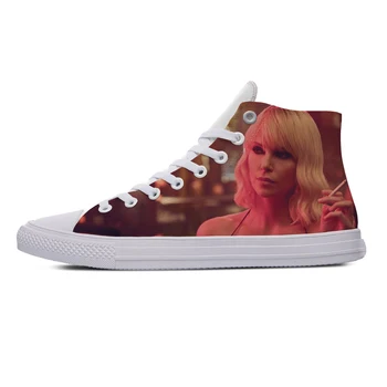 

2019 Hot Vogue Fashion Summer Casual Shoes Handiness Sneakers 3D Print Action Movie For Men Women Atomic Blonde Charlize Theron