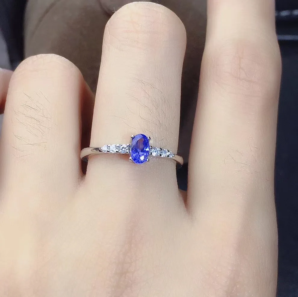 

Classic Ring, Natural Tanzanite Ring, 925 Sterling silver, Simple and exquisite, Lady Ring