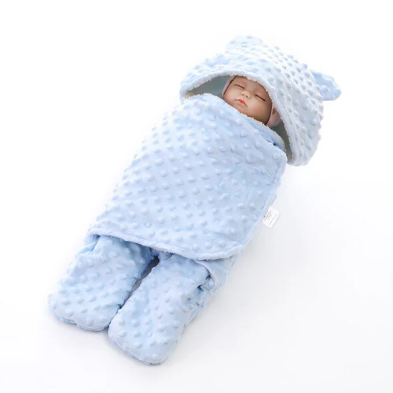 

Newborn Baby Blanket Infant soft winter sleeping bag Wrap Velvet Cover Towel Baby Swaddle WrapThicken Split leg YZC006