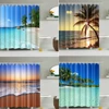 Blue sky Beach Shower Curtain Modern scenery print Blue Bathroom 3D Blackout Shower curtain Large 180x200cm for bathroom cortina ► Photo 1/6