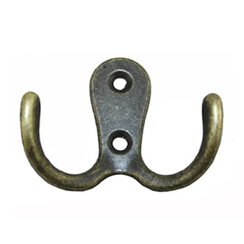 

20pcs/pack Coat Bedroom Wall Mount With Screws Durable Cloth Hanger Robe Hook Home Utility Retro Double Prong Cabinet Hat Rustic