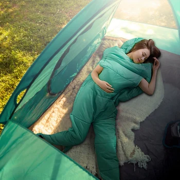 

New Sale Humanoid Sleeping Bag Outdoor Camping Backpacking Travel Hiking Sleeping Bag with Zipper Holes Arms Warm Sleeping Bag f