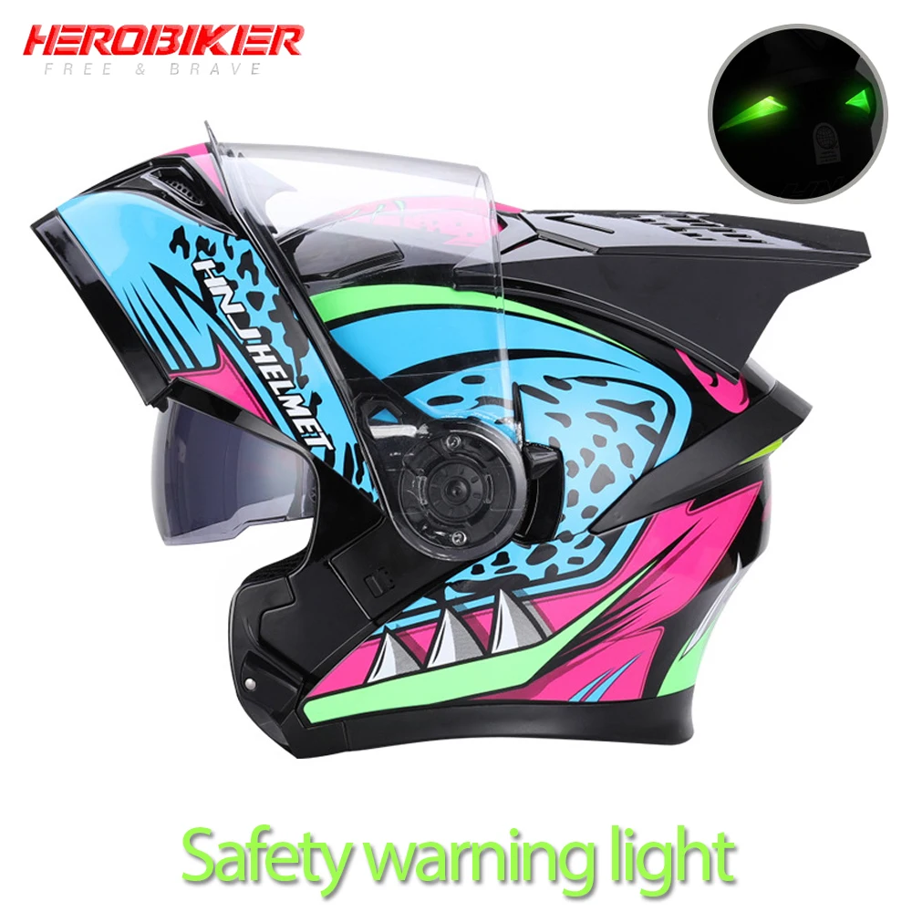 HEROBIKER мотоциклетный шлем мотоцикл модульный Двойной объектив для мотоциклистов