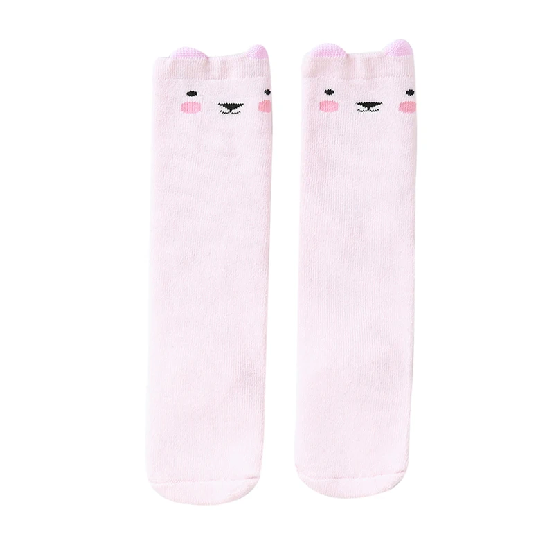 1 пара зимних носков из хлопка с милым рисунком животных для новорожденных мальчиков и девочек Нескользящие носки-тапочки для маленьких девочек - Цвет: F