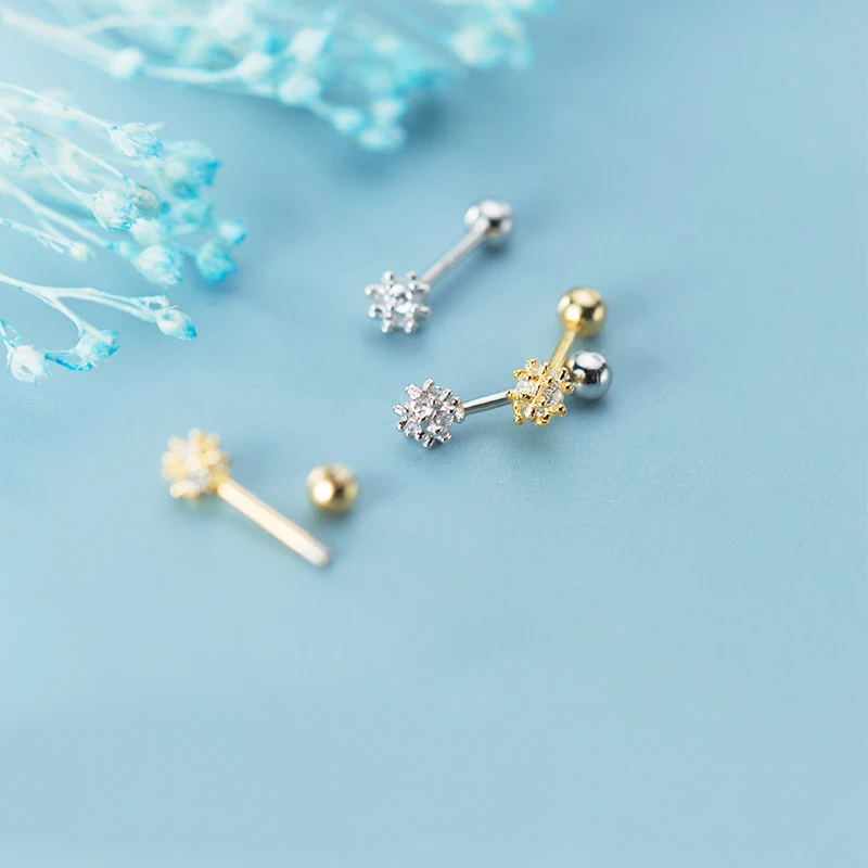 MloveAcc, 925 пробы, серебряные, OL, стильные серьги с закручивающейся спинкой, кубический цирконий, серьги-гвоздики для модных красивых женщин, свадебные ювелирные изделия