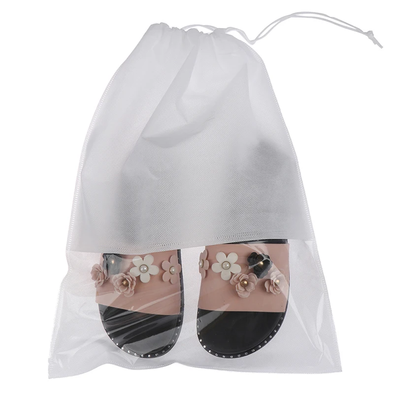

4 Sizes Portable Travel Organizer Drawstring Bag Cover Waterproof Shoes Storage Bag Pouch Non-Woven Laundry Organizer
