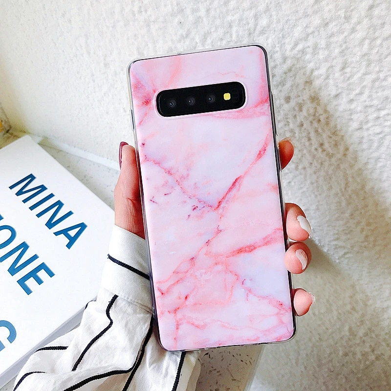 Чехол для samsung Galaxy S10e S10 S9 S8 Plus Note 9 8 S7 Edge Мягкий Силиконовый ТПУ модный роскошный матовый мраморный милый чехол