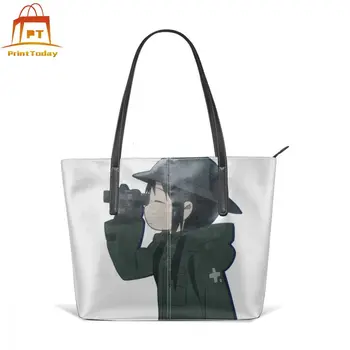 

Shoujo Shuumatsu Ryokou Handbag Chito Cute Design Top-handle Bags Wide Wedding Leather Tote Bag Pattern Teen Women Handbags