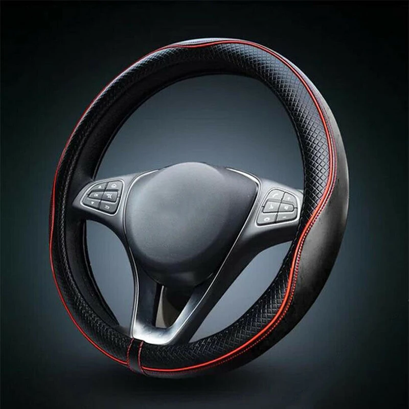 

Breathable Steering Wheel Cover Protector 38CM Interior Anti-slip Replacement Heat resistant
