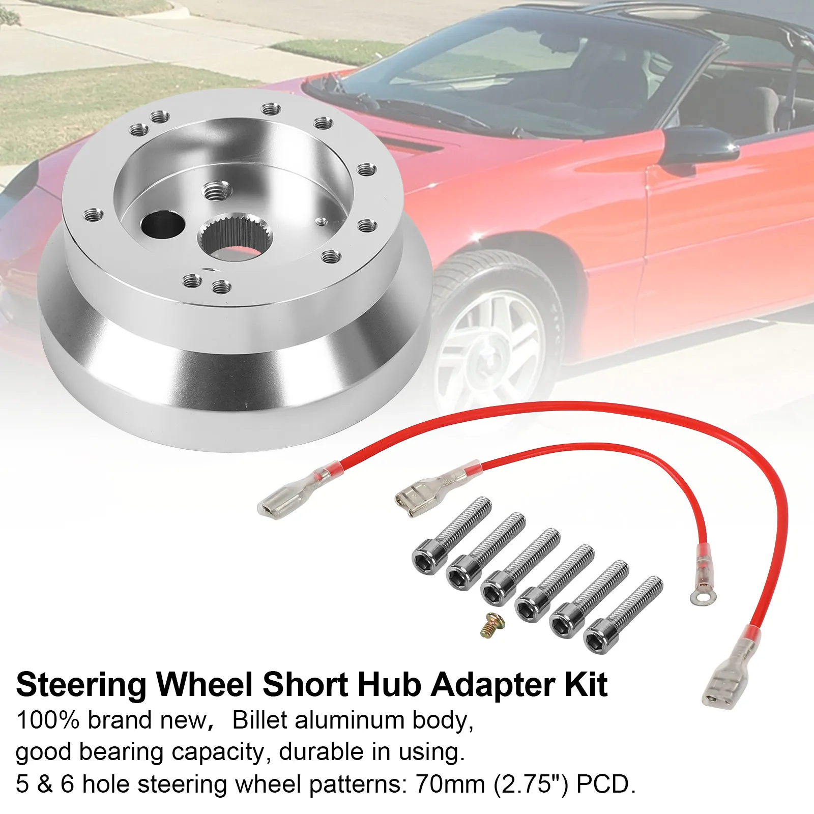 Artudatech 5 & 6 Hole Steering Wheel Polished Short Hub Adapter Kit NEW For Ididit GM Chevy Car