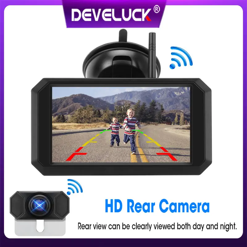 

new 5 inch Car Monitor 1080P HD Wireless Camera Reverse Rear View Camera Auto Parking Assistance Color Digital signal for pickup