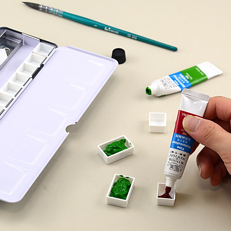 6/12/24/36/48Pcs Empty Watercolor Half Paint Pans for Artist Student Beginners Drawing Painting Tools Watercolor Paints Mini Box