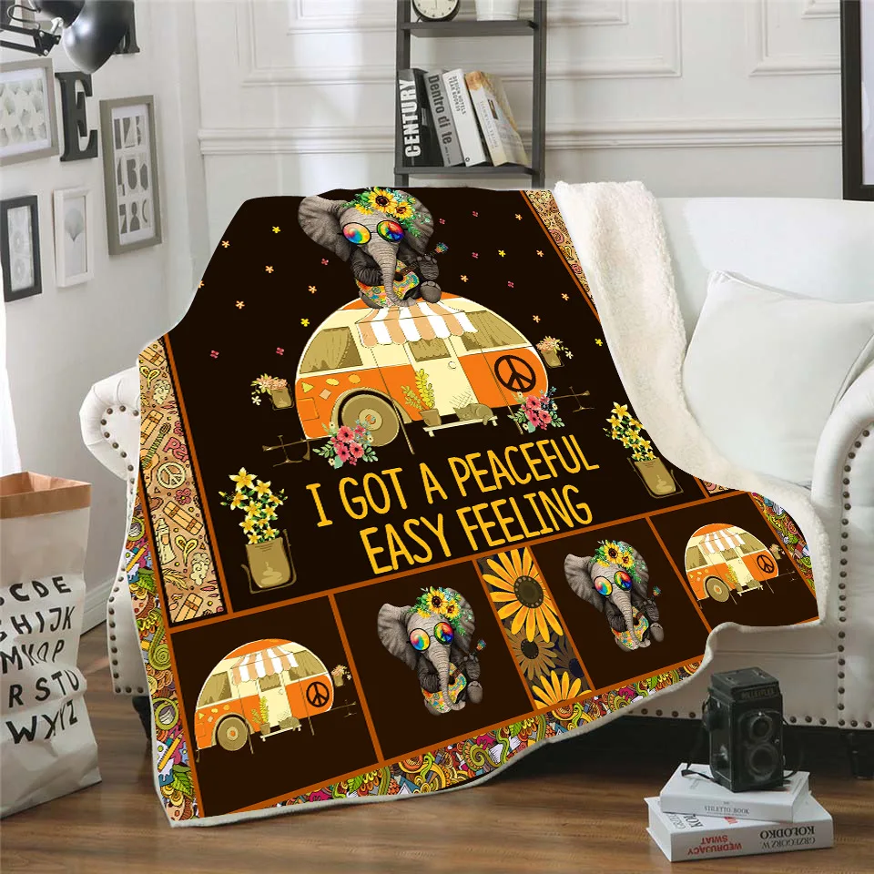 

I Got A Peaceful Easy Feeltng 3D Printed Fleece blanket for Picnic Thick Fashionable Bedspread Sherpa Throw Blanket