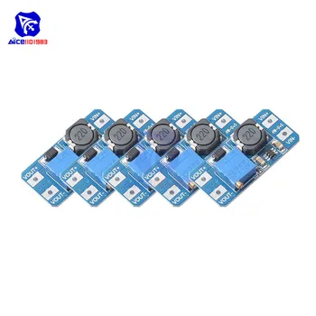 

diymore 5PCS/Lot MT3608 DC -DC DC 2 -24V to 5V-28V 2A Step Up Boost Converter Power Supply Module with Adjustable Trimpot