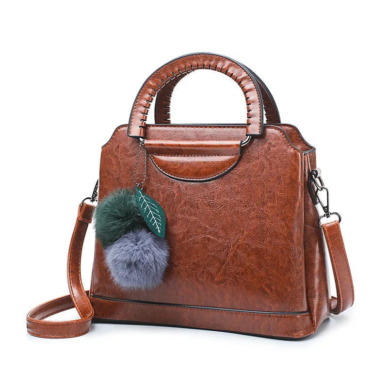 

2018 Winter New Style Contrast Color PU WOMEN'S Shoulder Bag Retro Mommy Simple Fashion Clutch Bag